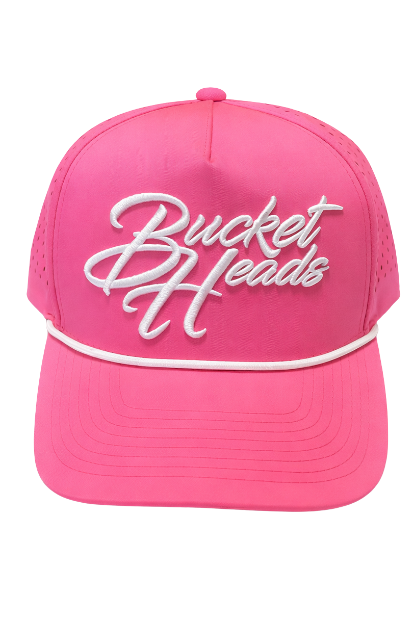 Classic Script 6-Panel Pink Hat – Bucket Heads Golf
