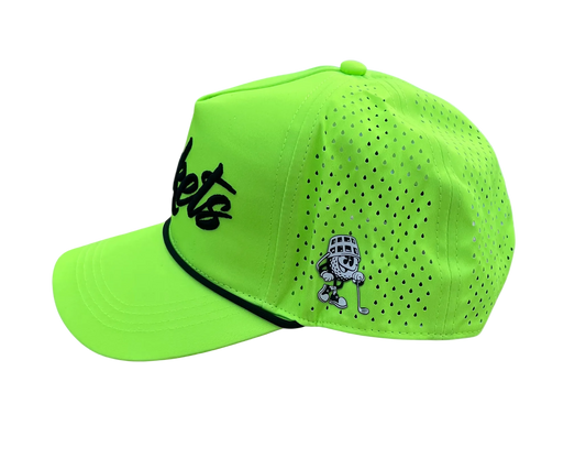 Neon Yellow Classic Script 6-Panel Hat