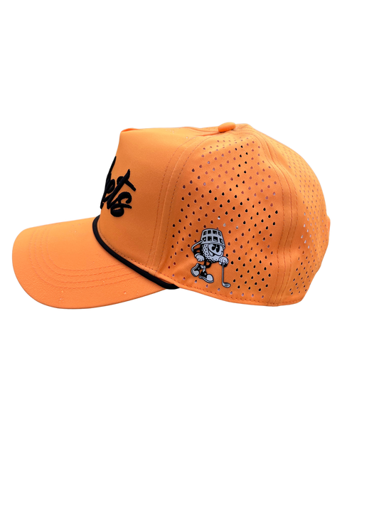 Neon Orange Classic Script 6-Panel Hat