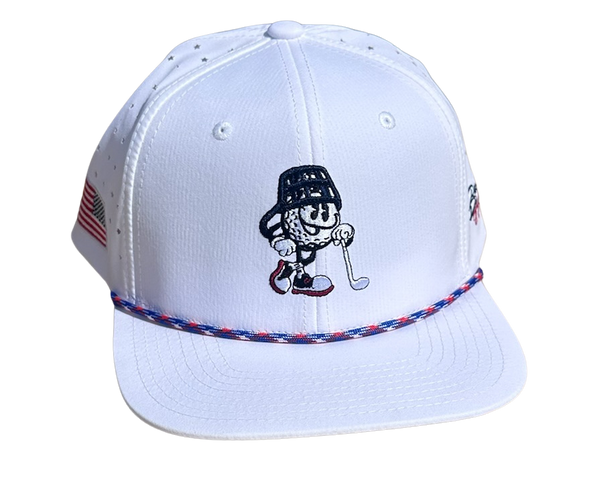 Classic Mascot 6-Panel White Hat – Bucket Heads Golf