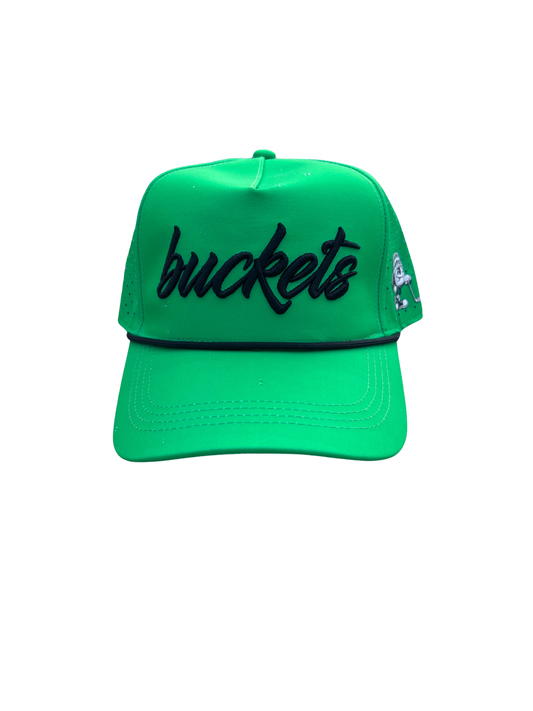 Neon Verde Classic Script 6-Panel Hat