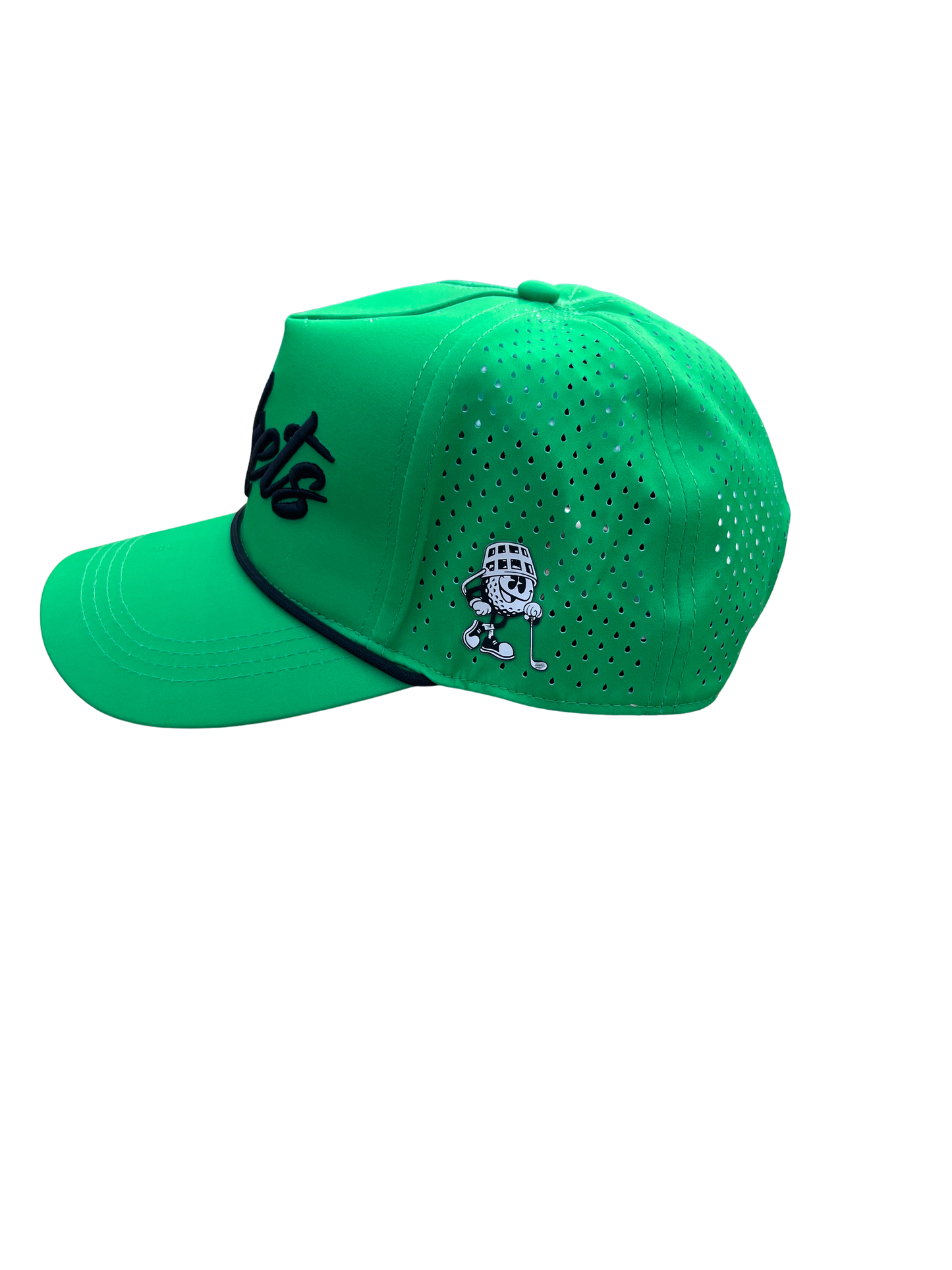 Neon Verde Classic Script 6-Panel Hat