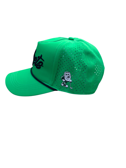 Neon Verde Classic Script 6-Panel Hat