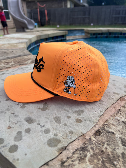 Neon Orange Classic Script 6-Panel Hat