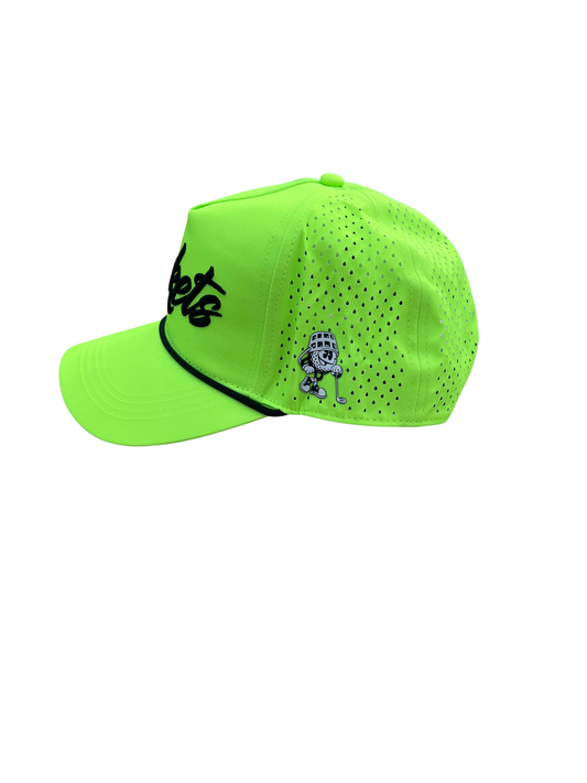 Neon Yellow Classic Script 6-Panel Hat
