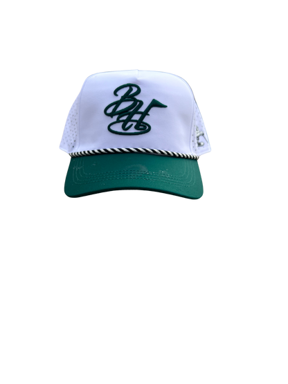 Dark Green & White Classic BH 6-Panel Hat
