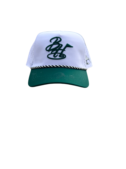 Dark Green & White Classic BH 6-Panel Hat